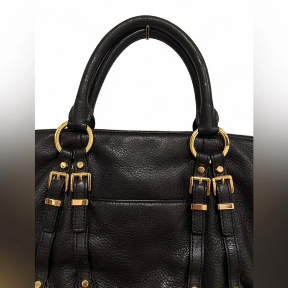 Michael Kors Leigh Black Leather Satchel‎ Purse